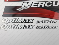Mercury 90HP Optimax Saltwater Outboard Decal Kit RED